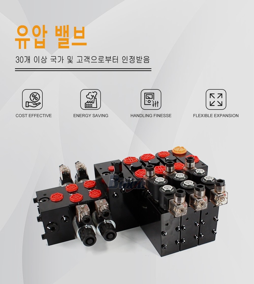 DCV100E 및 DCV58 전기 유압 및 솔레노이드 6 스풀 구역 방향 밸브